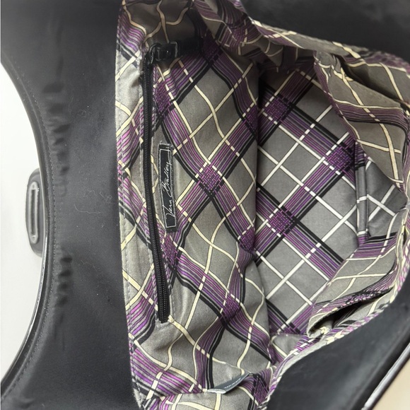 Vera Bradley Black Quilted Shoulder Handbag Tote Hobo Classic Travel - Picture 8 of 10